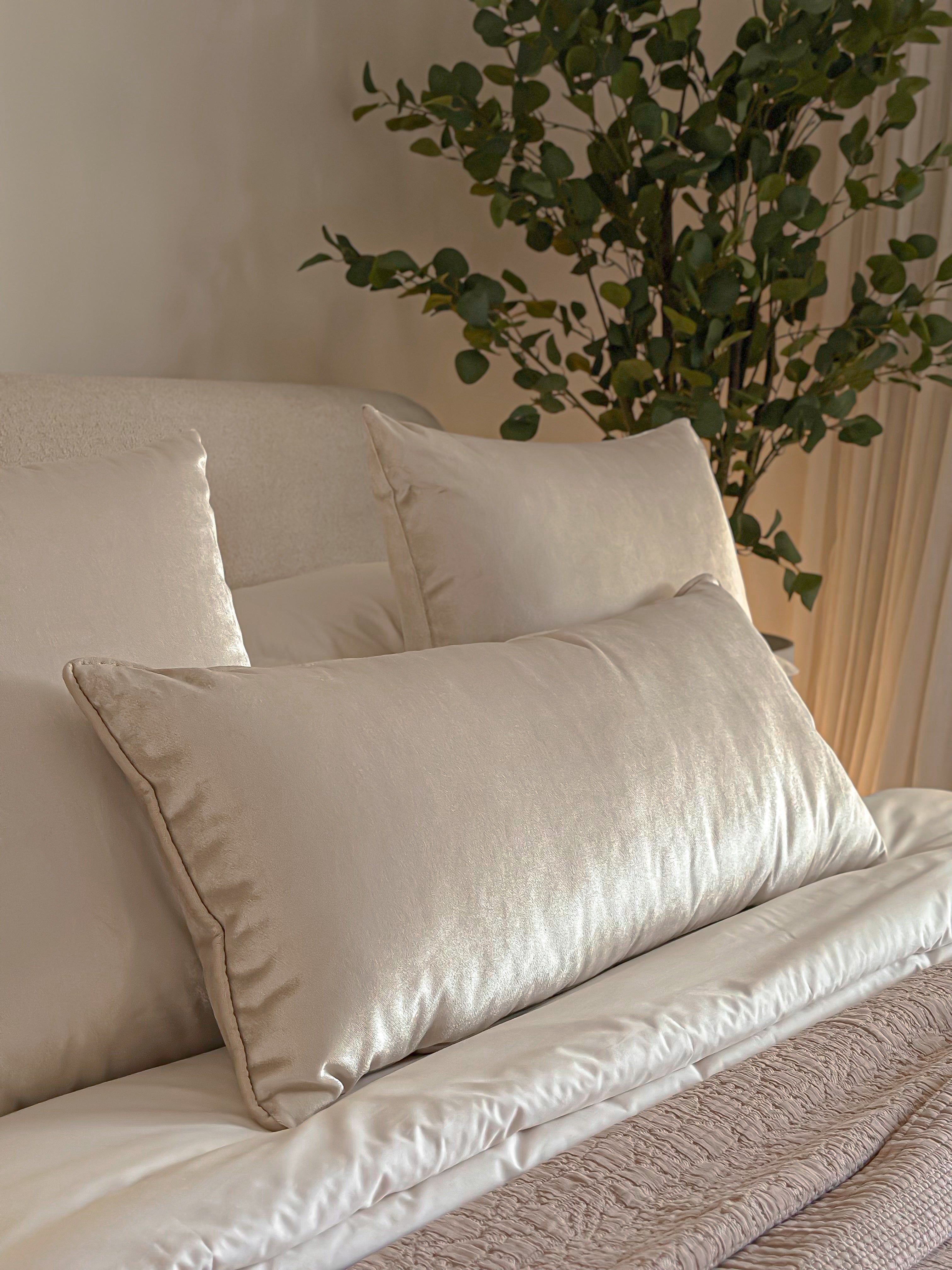 Velvet Styling cushion  _ neutral beige