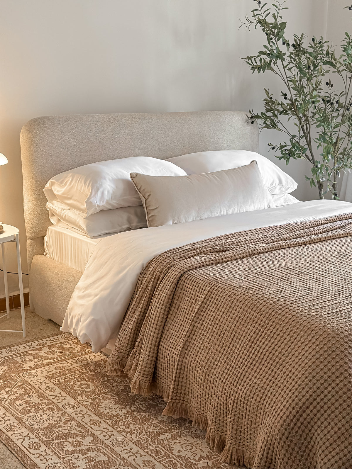 Waffle Weave Egyptian Cotton Bedspread - Espresso