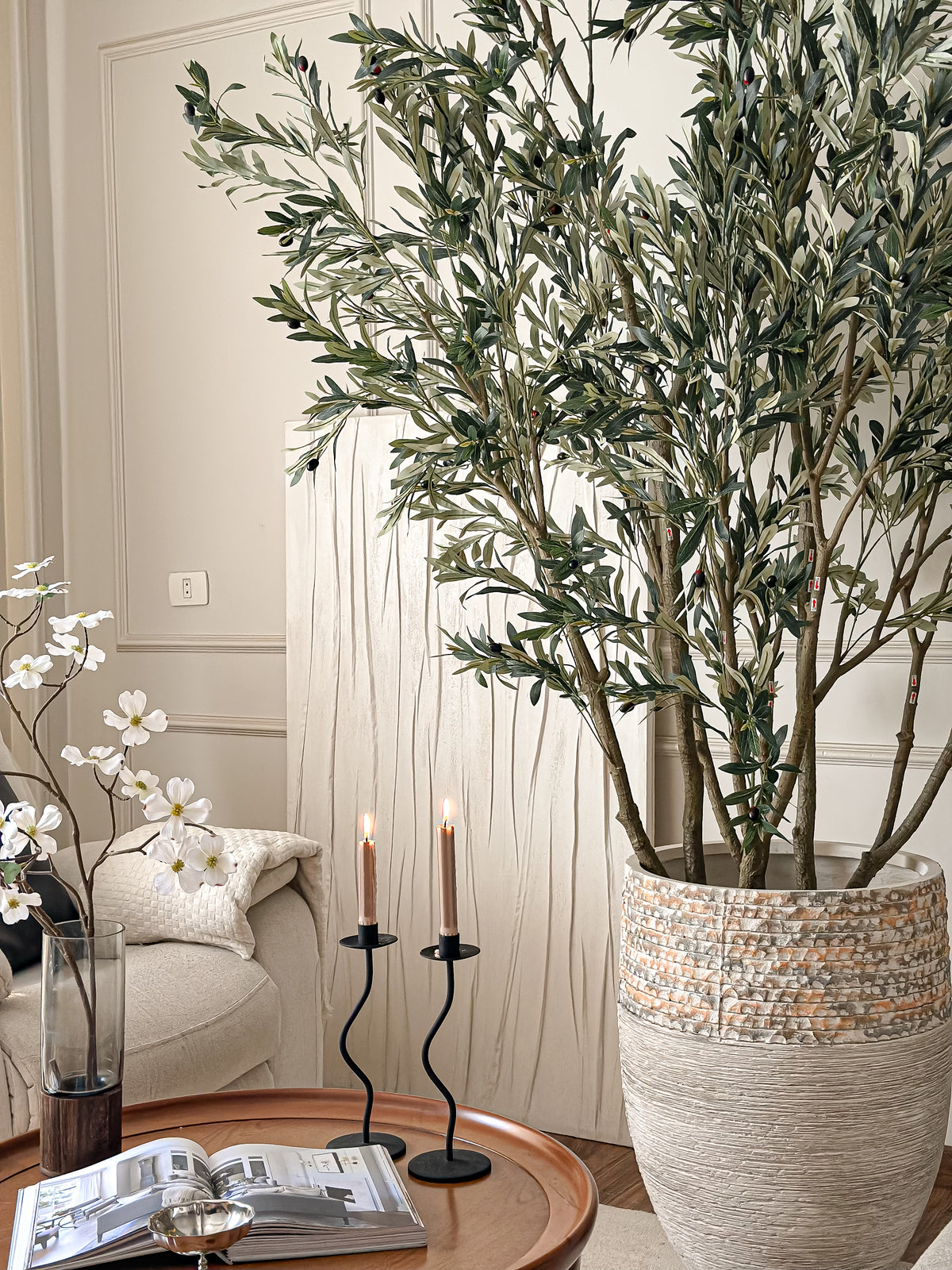 Silver Olive Faux Tree - 22 Stems