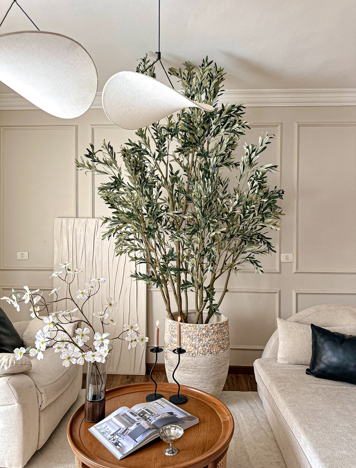 Silver Olive Faux Tree - 22 Stems