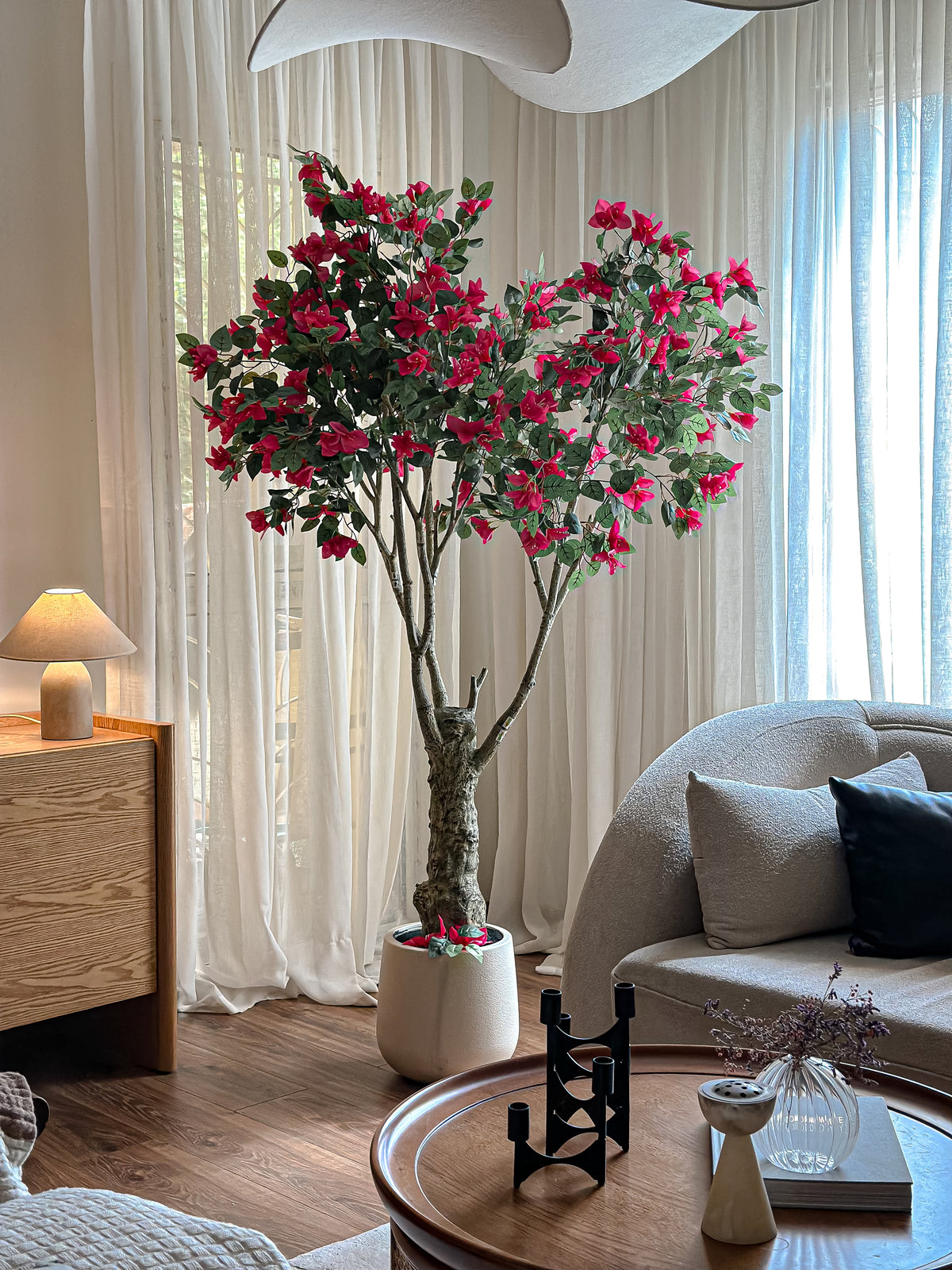 Artificial Bougainvillea Tree – with pot (Fuchsia)