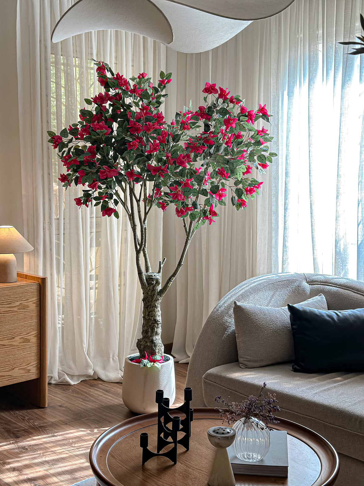 Artificial Bougainvillea Tree – with pot (Fuchsia)