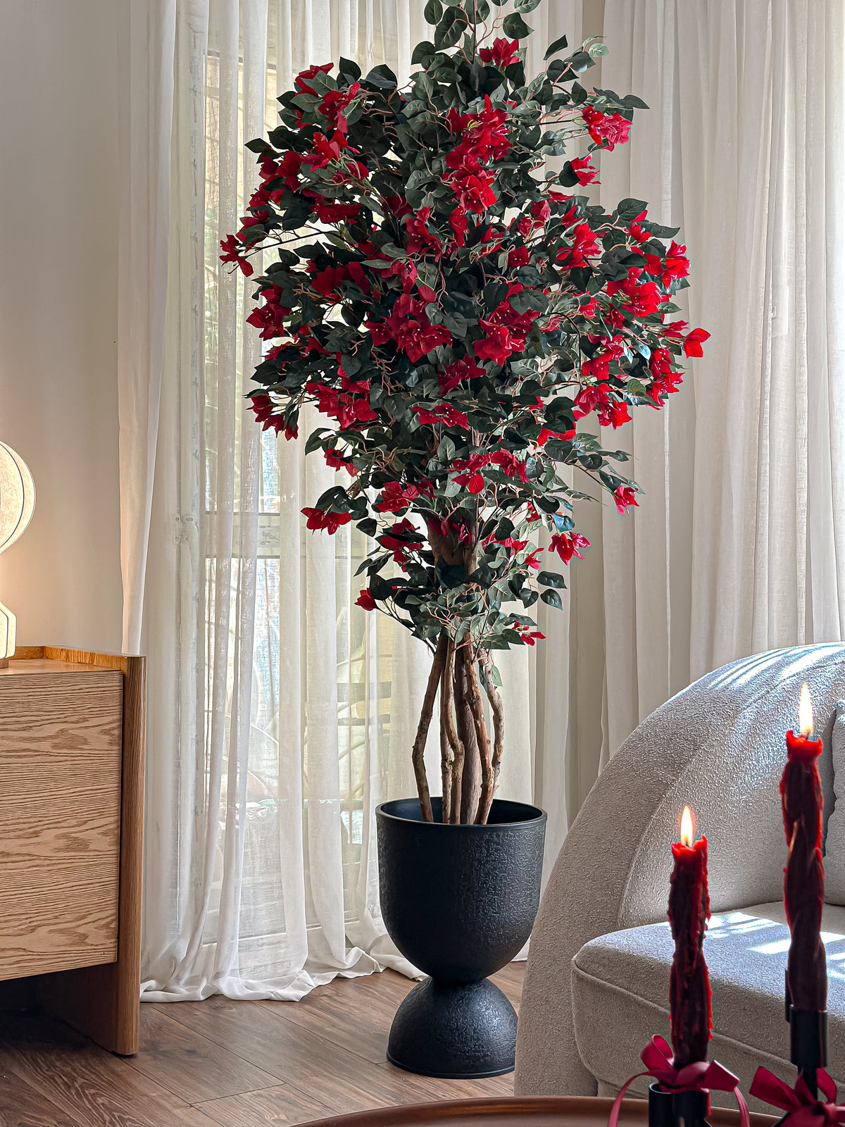 Bougainvillea Faux Tree - Ruby Red