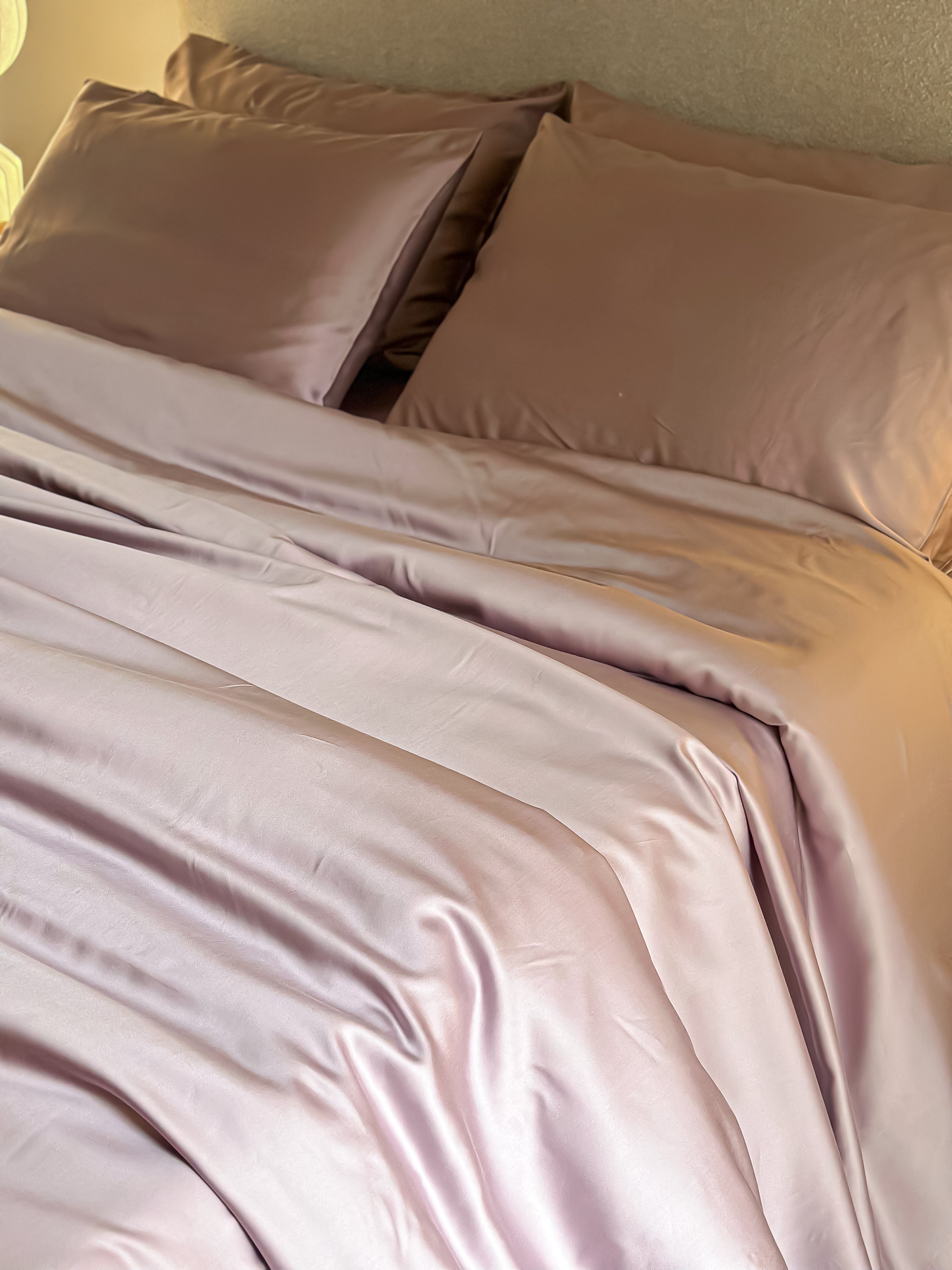 SILK Tencel fitted bed set  - lilac