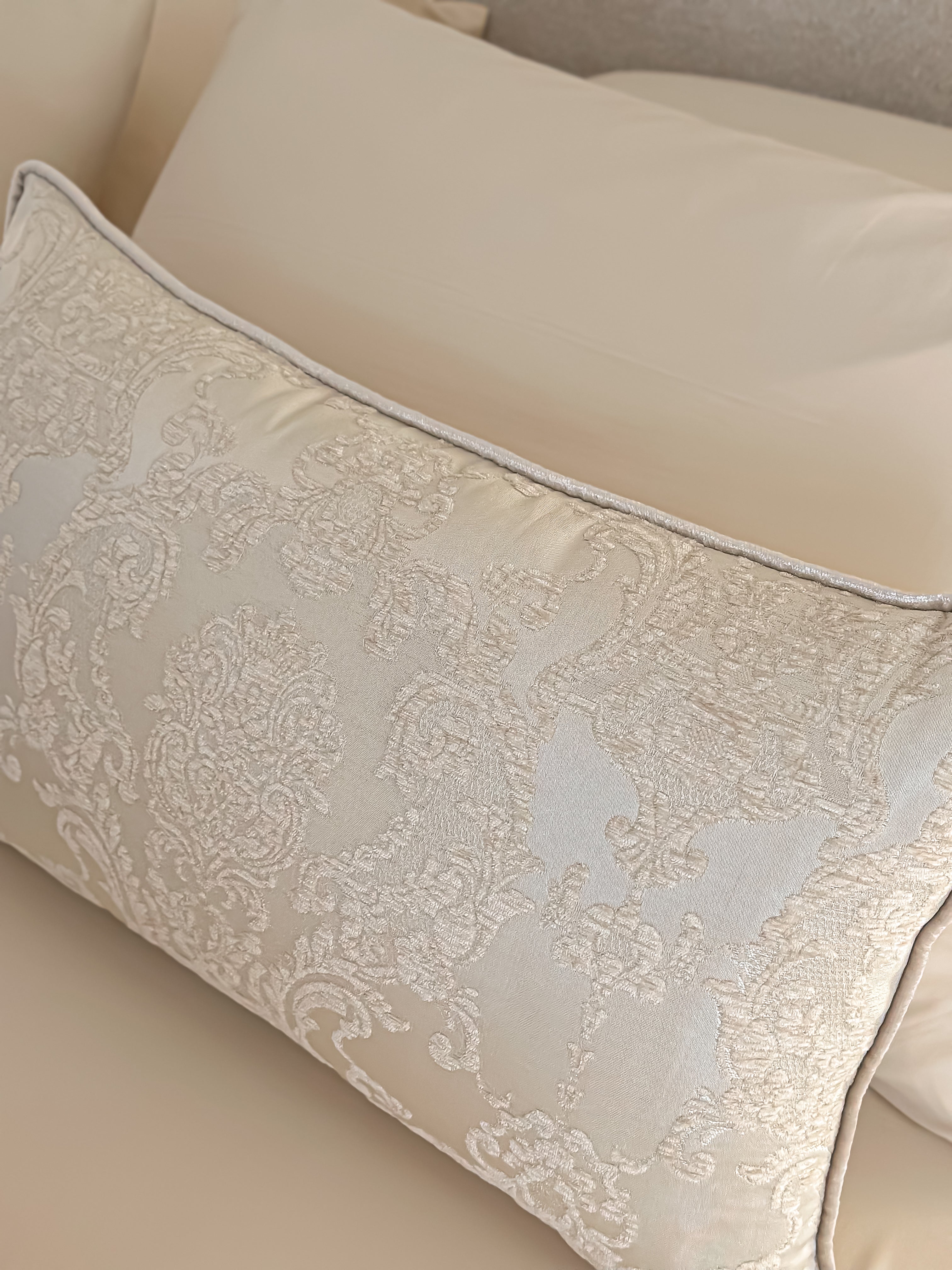 jacquard cushion - soft cream