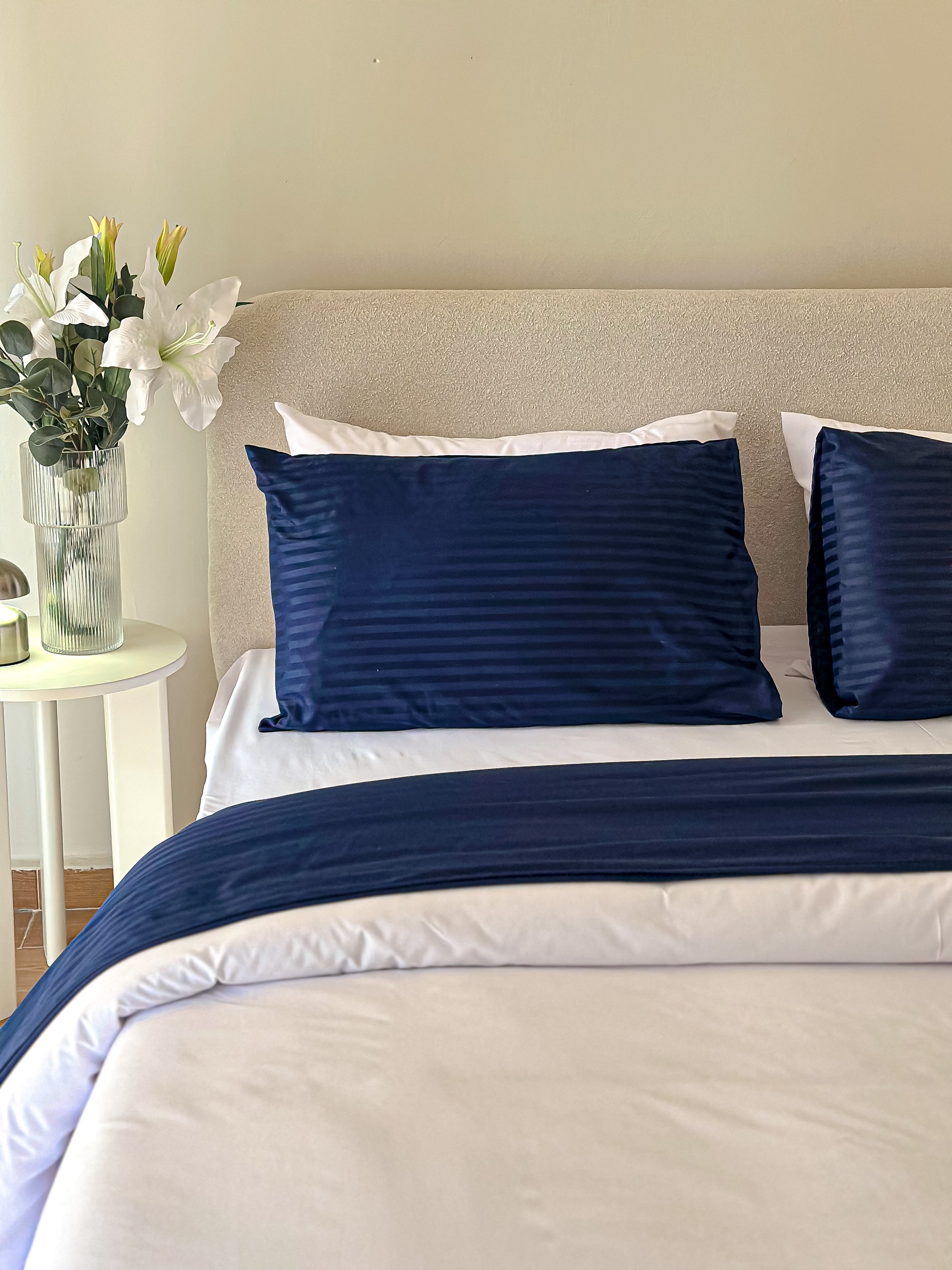 Satin Stripe Flat Bed Sheets