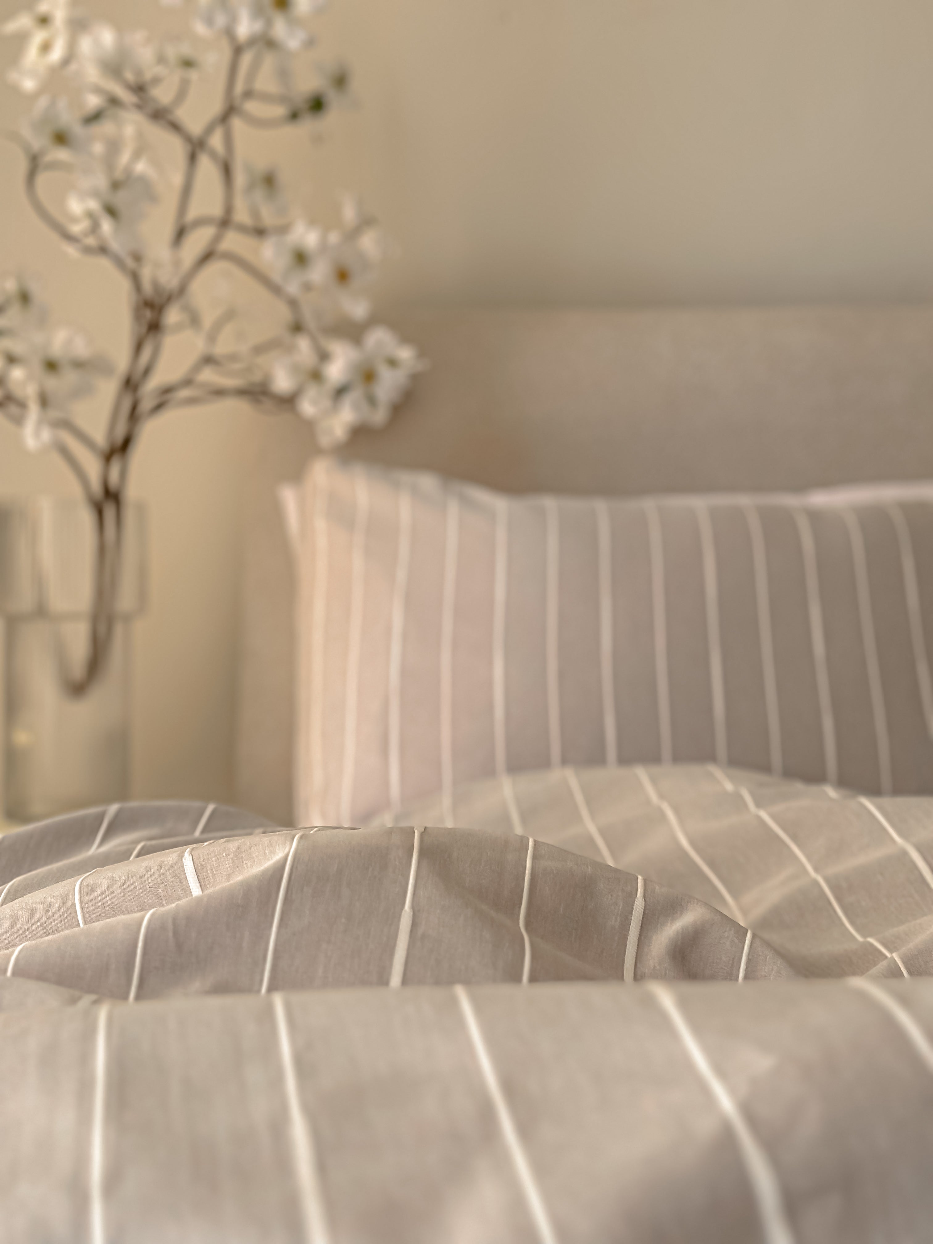 Calm Stripes Duvet Cover _ Light Gray