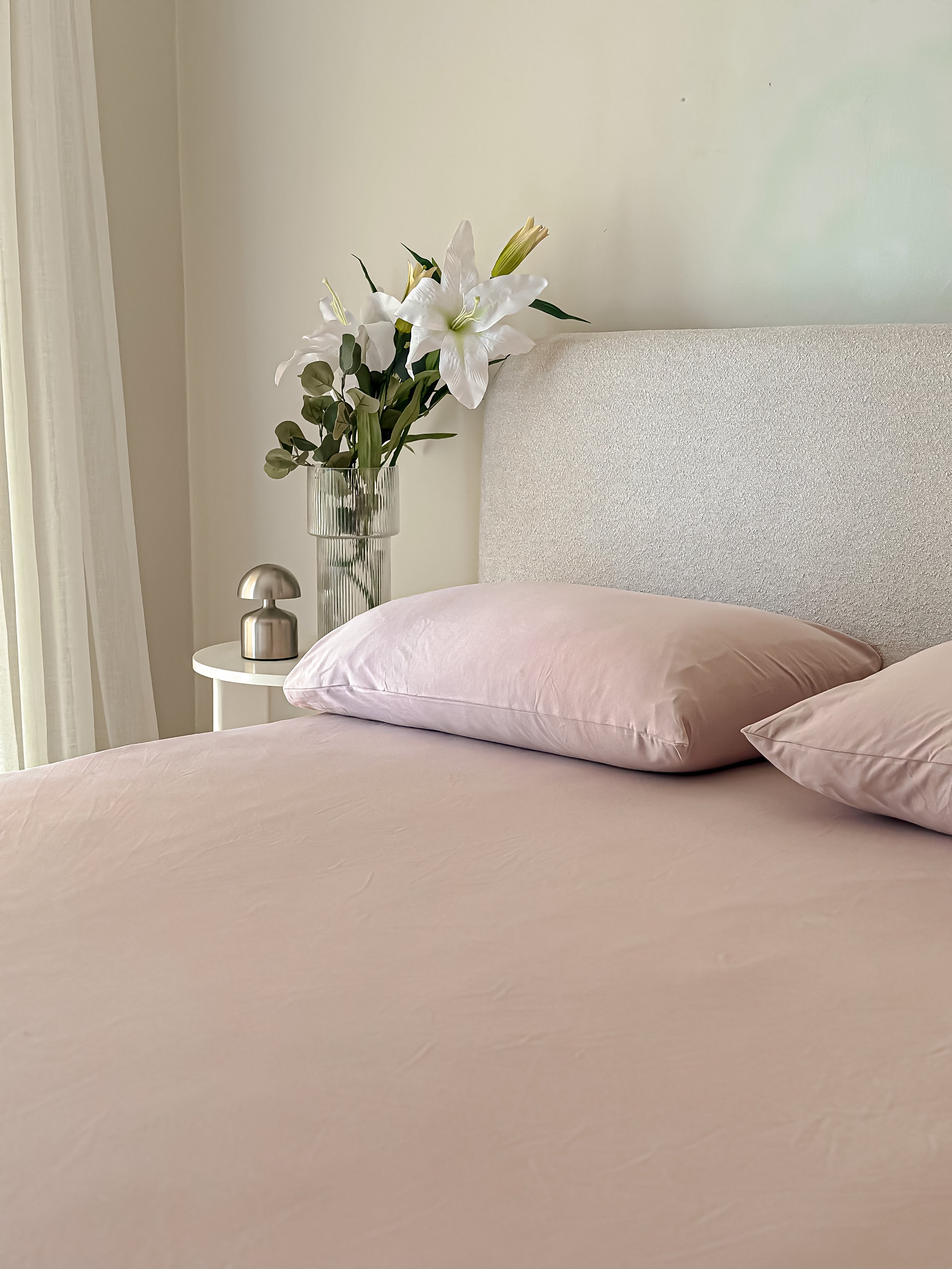 Jersey Cotton Fitted Sheet Set - Dusty pink