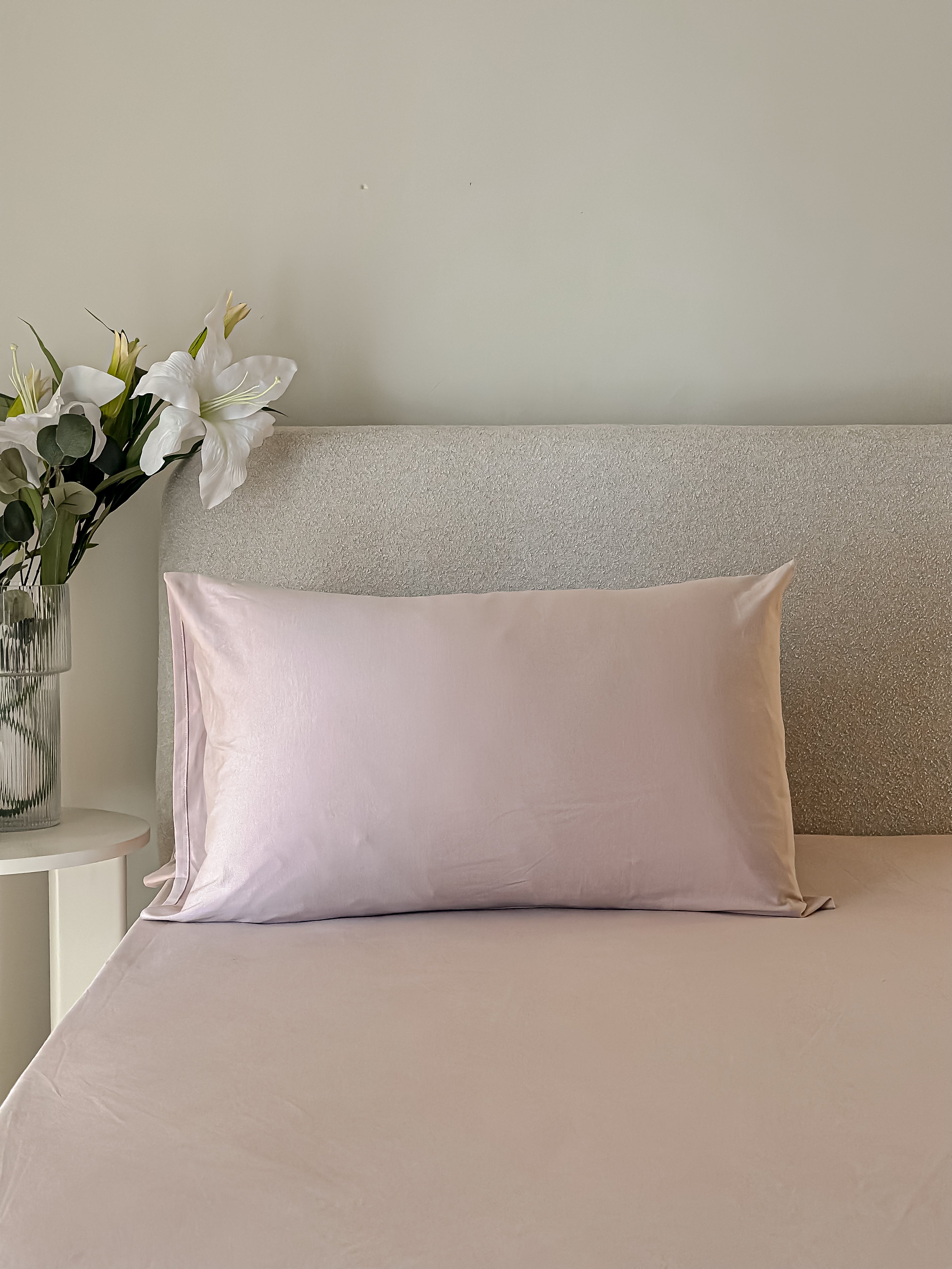 Jersey Cotton Fitted Sheet Set - Dusty pink