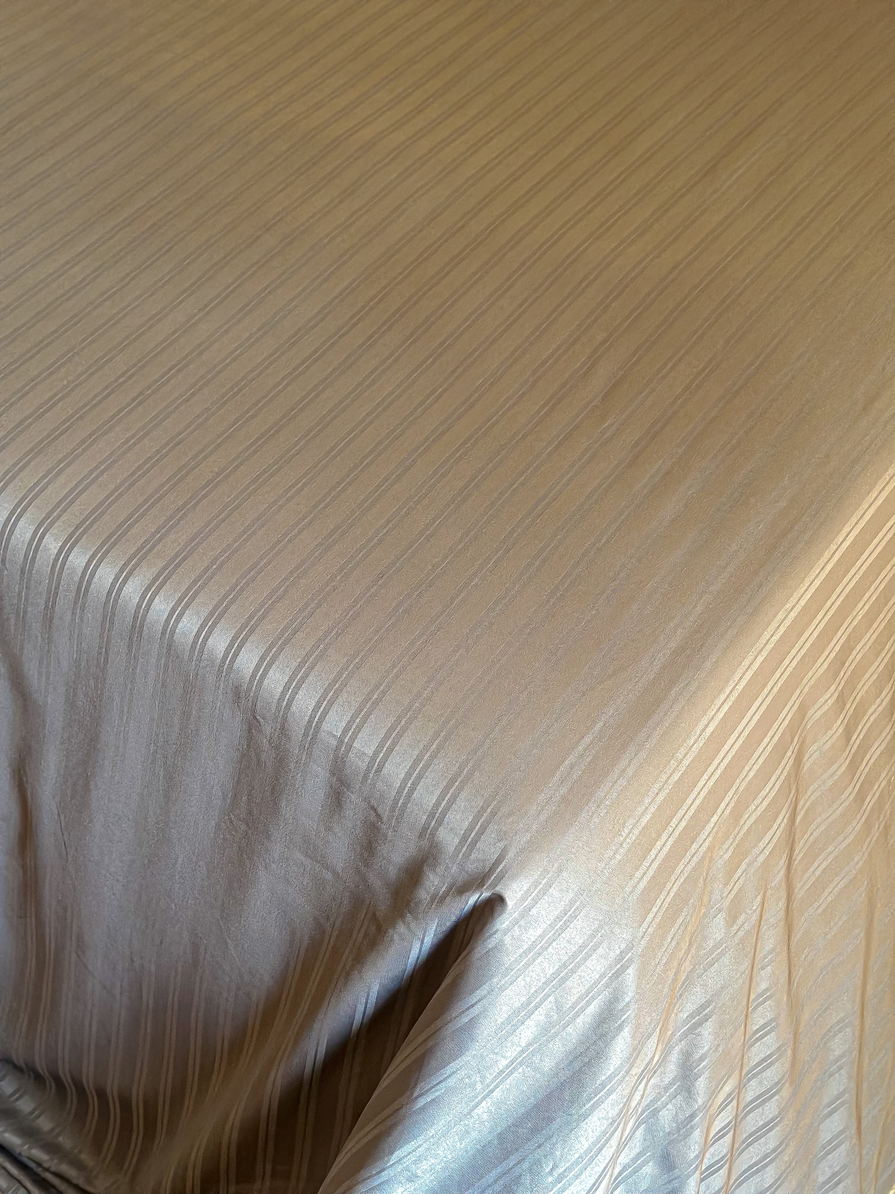 Jacquard stripped cotton bed set - bold gray