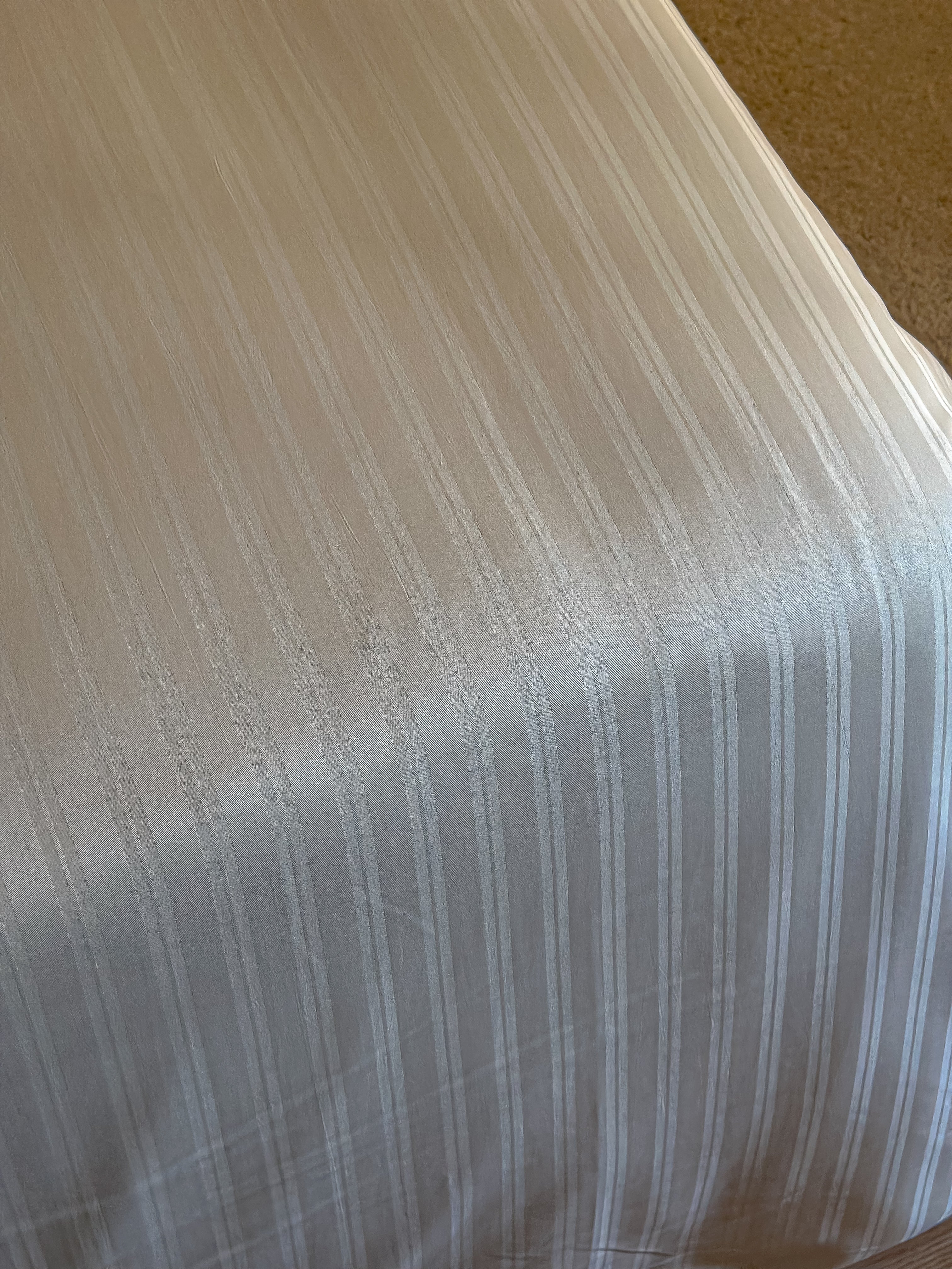 Jacquard stripped cotton bed set - off white