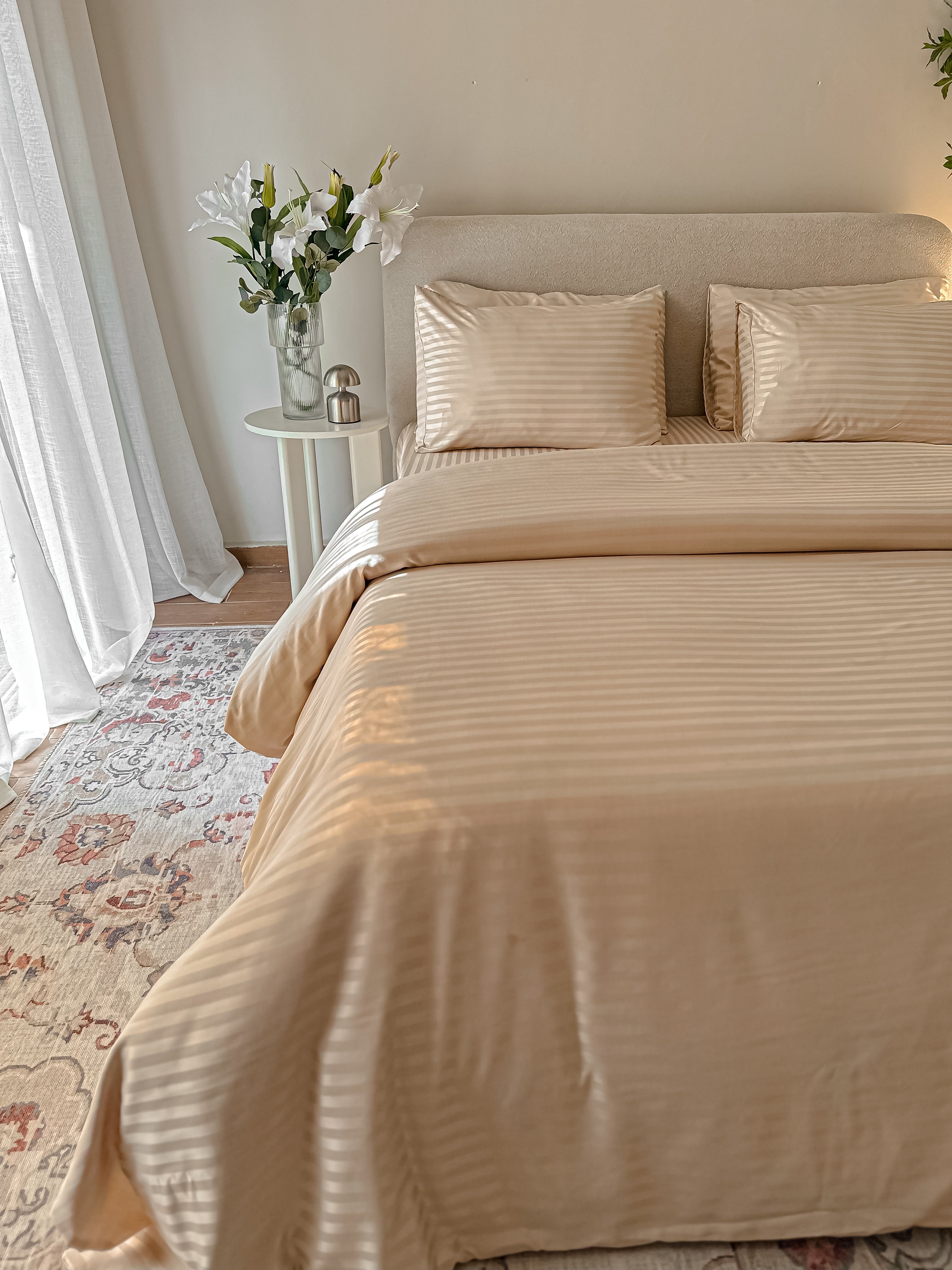 Sateen Stripe Bed Set