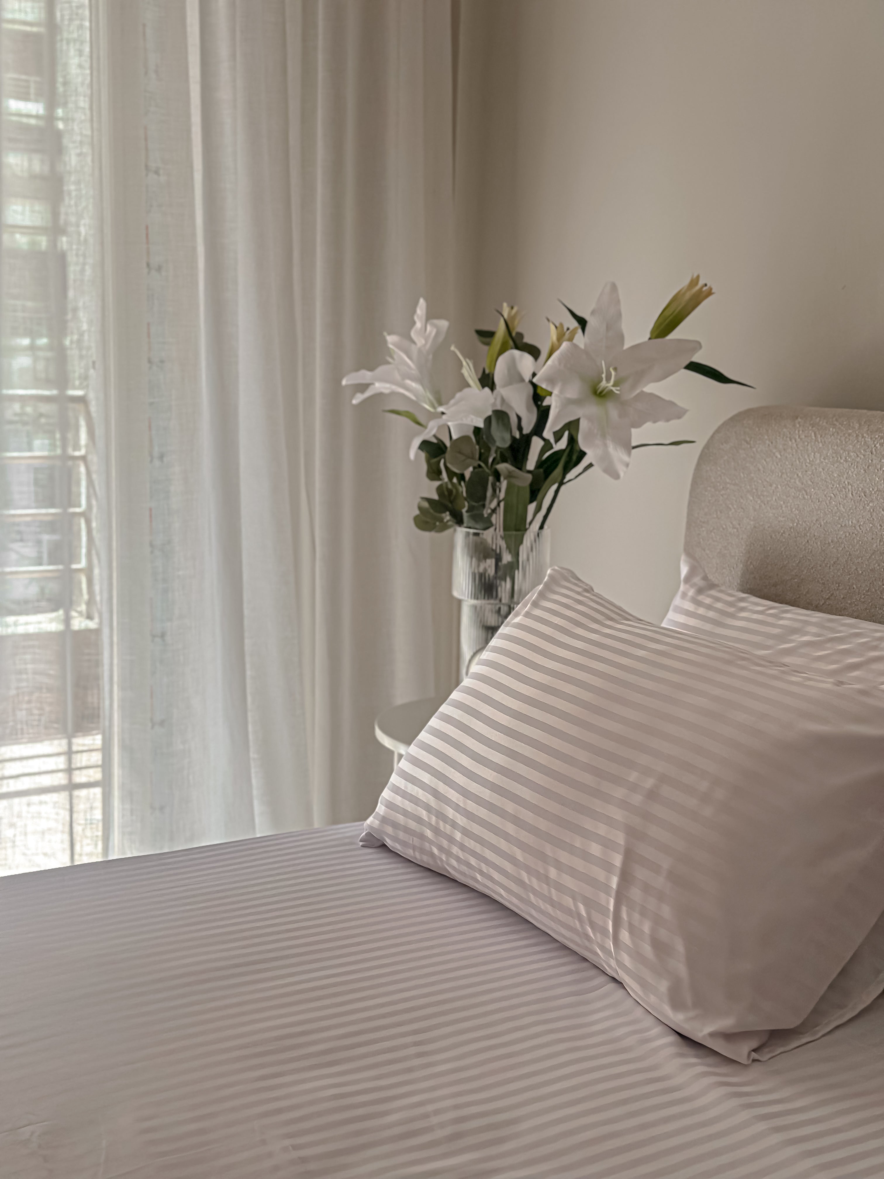 Sateen Stripe Bed Set