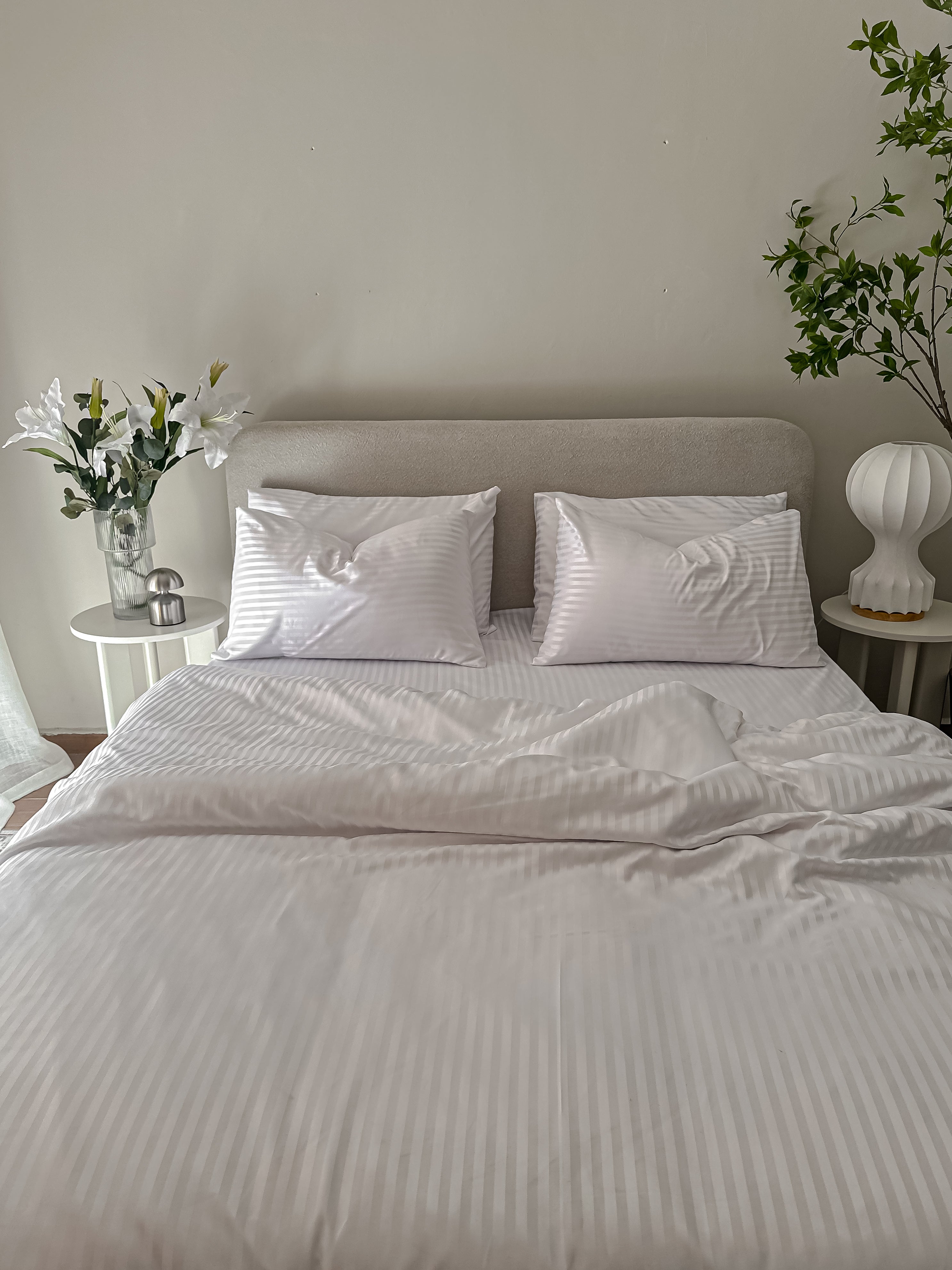 Sateen Stripe Bed Set