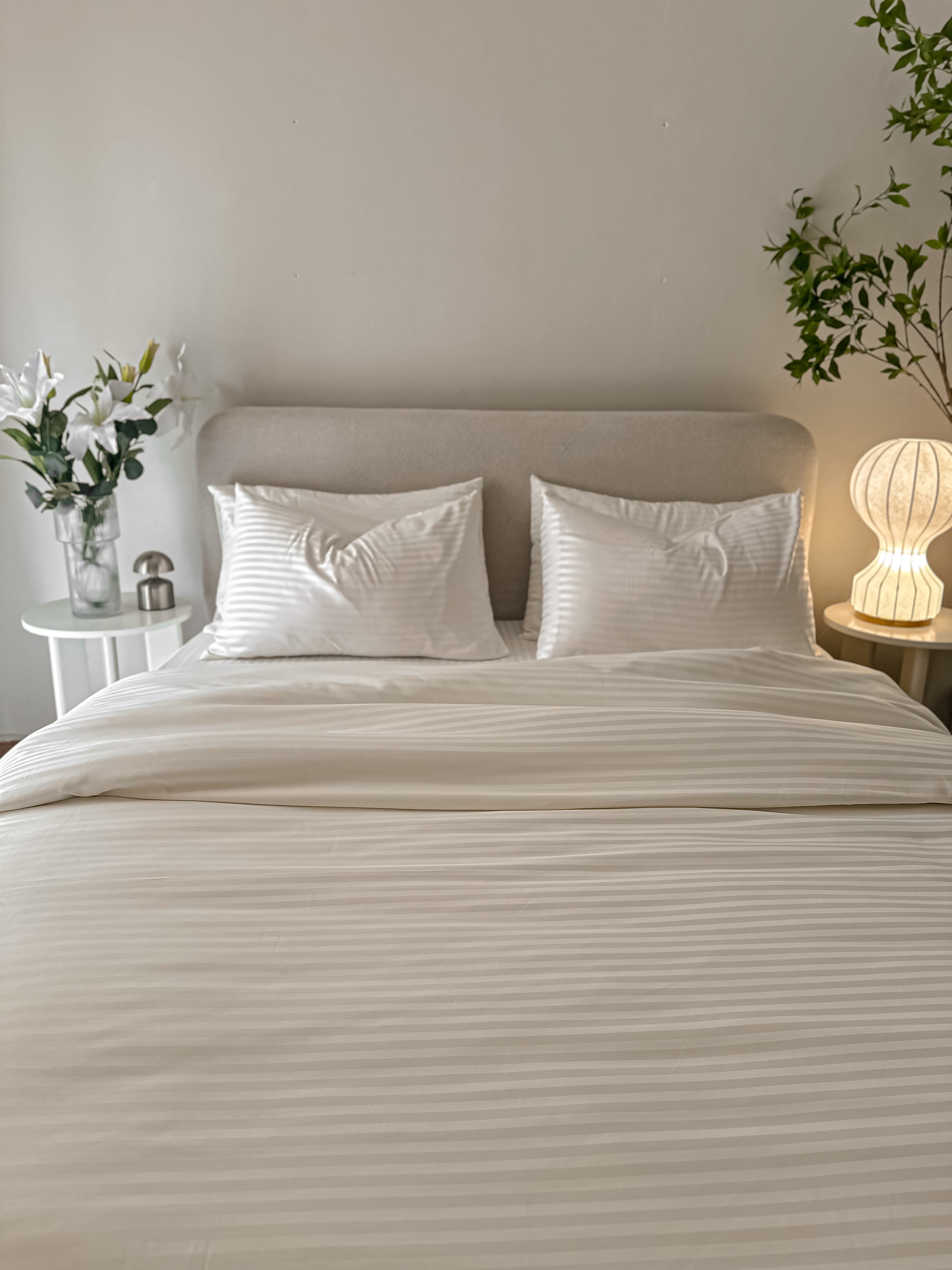 Sateen Stripe Bed Set