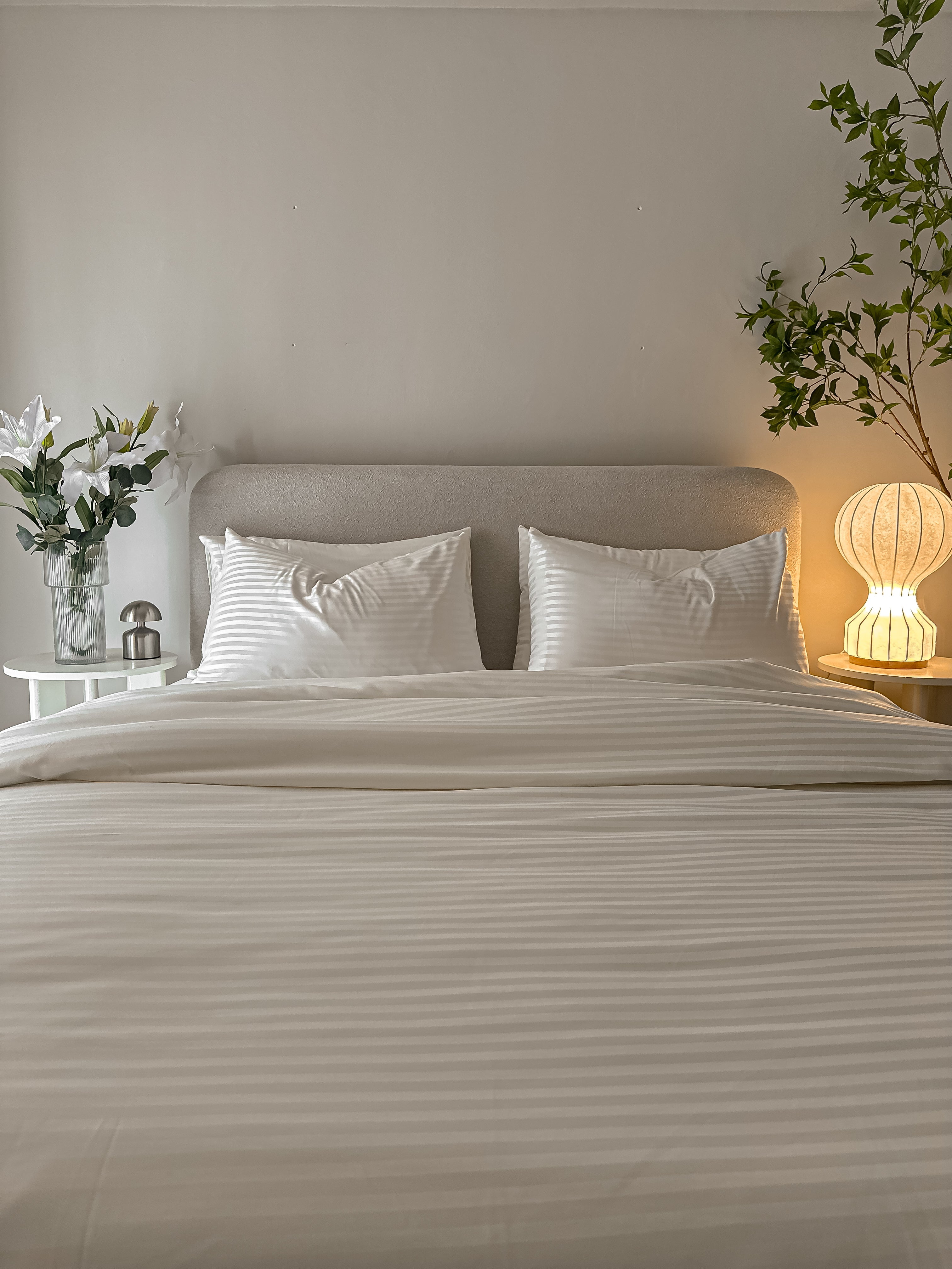 Sateen Stripe Bed Set