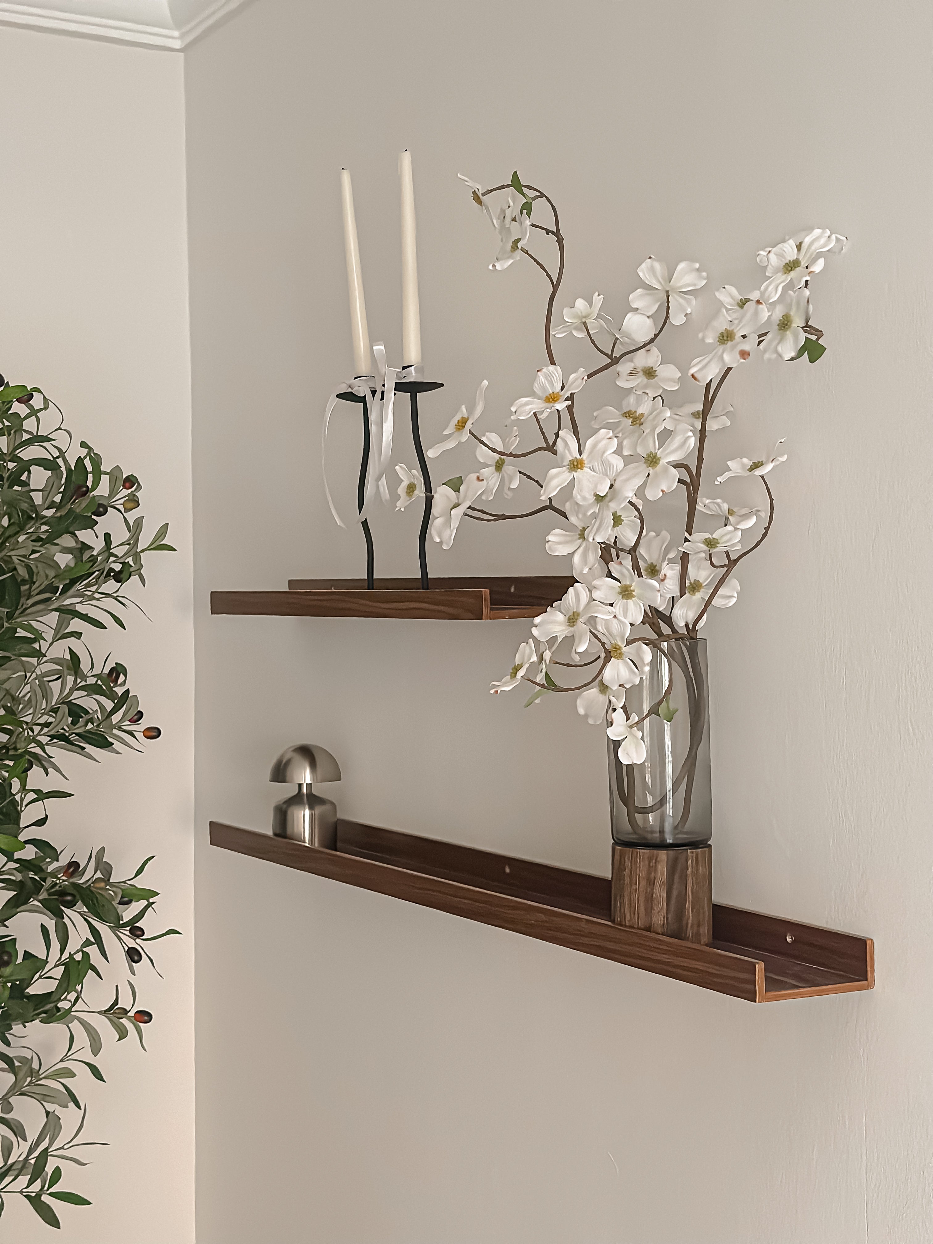 Walnut Wood Wall Shelf