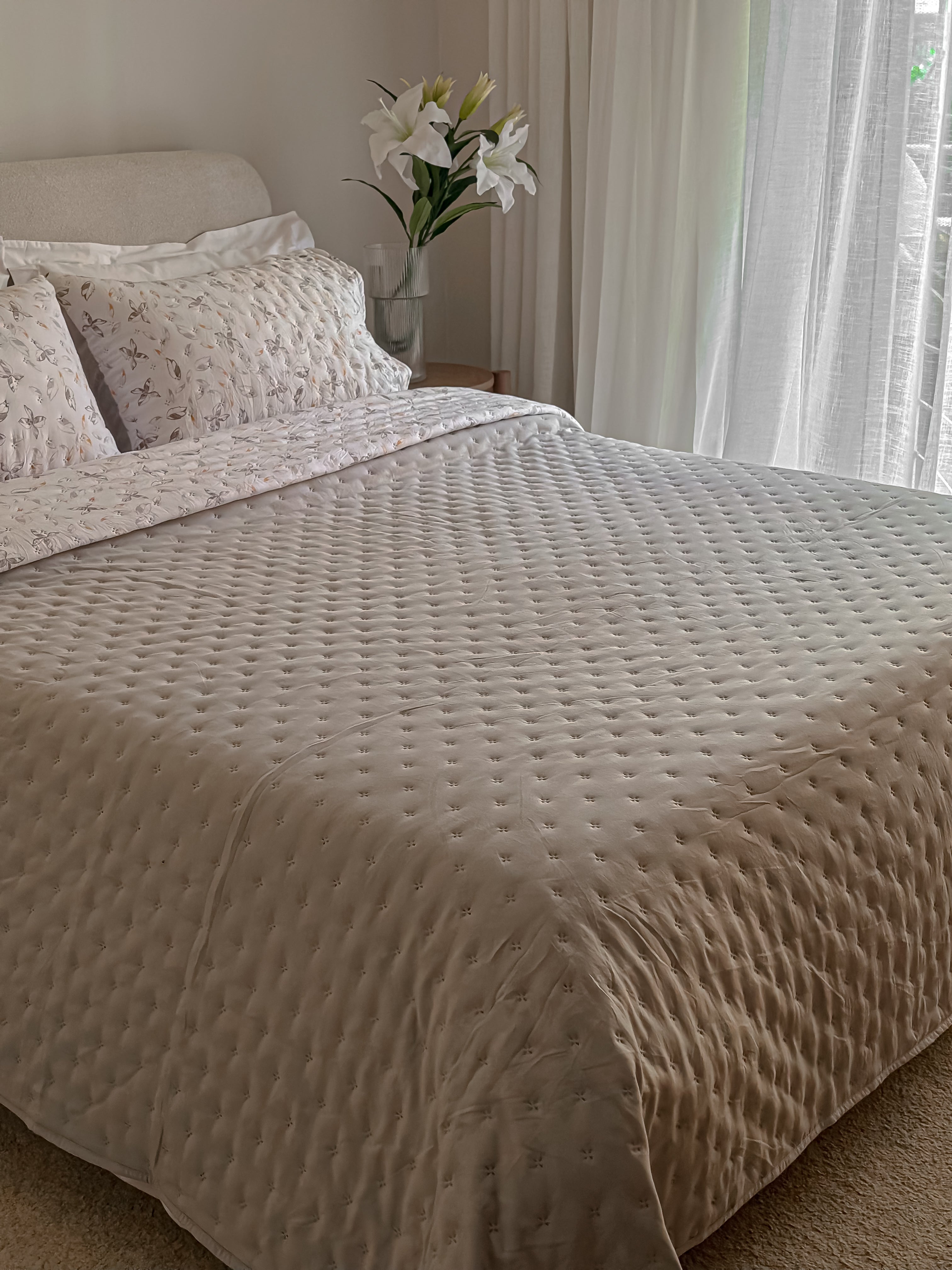 Tencel Bedspread Set – Double-Faced / gray