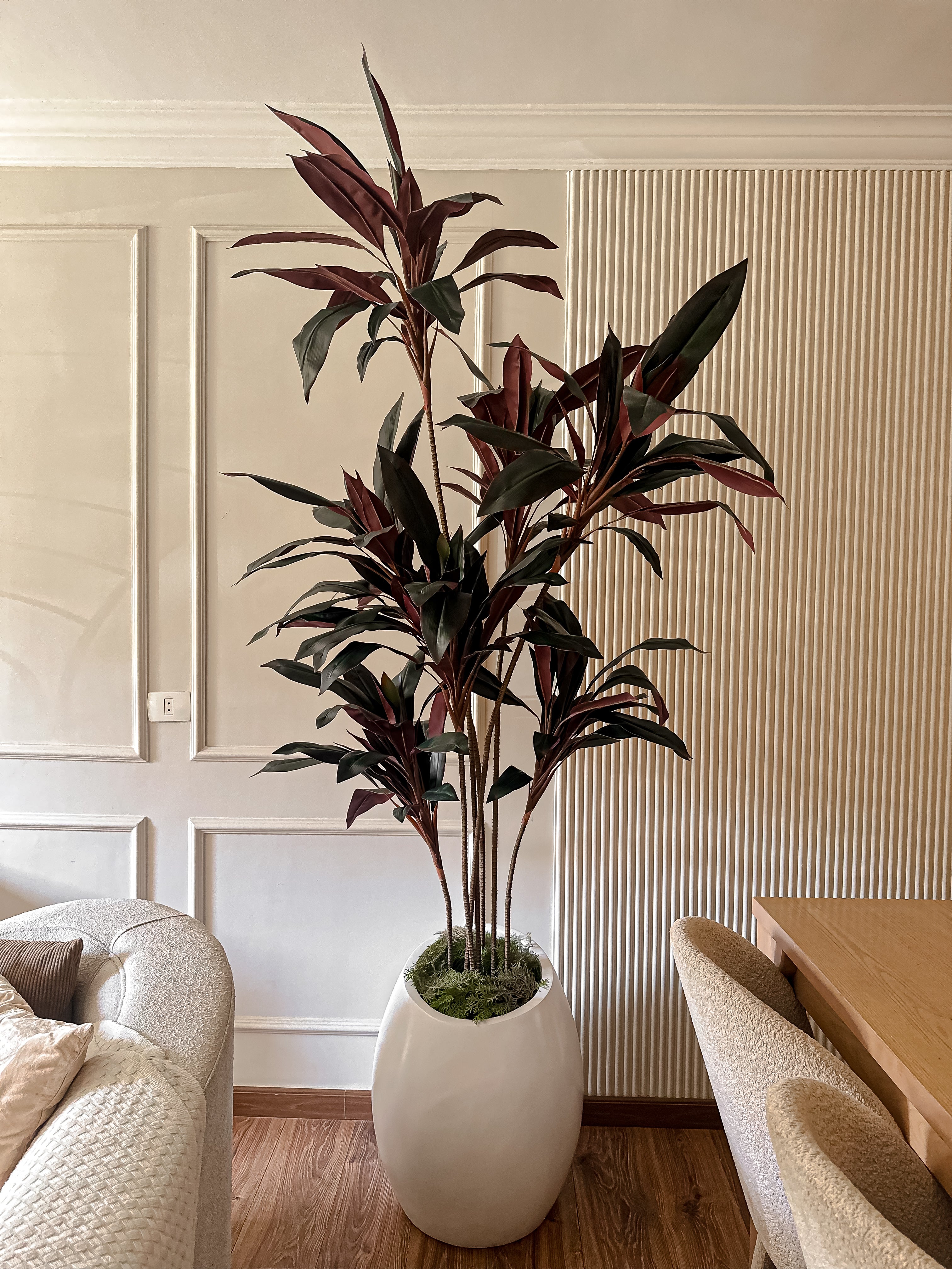 Burgundy Dracaena Faux Tree