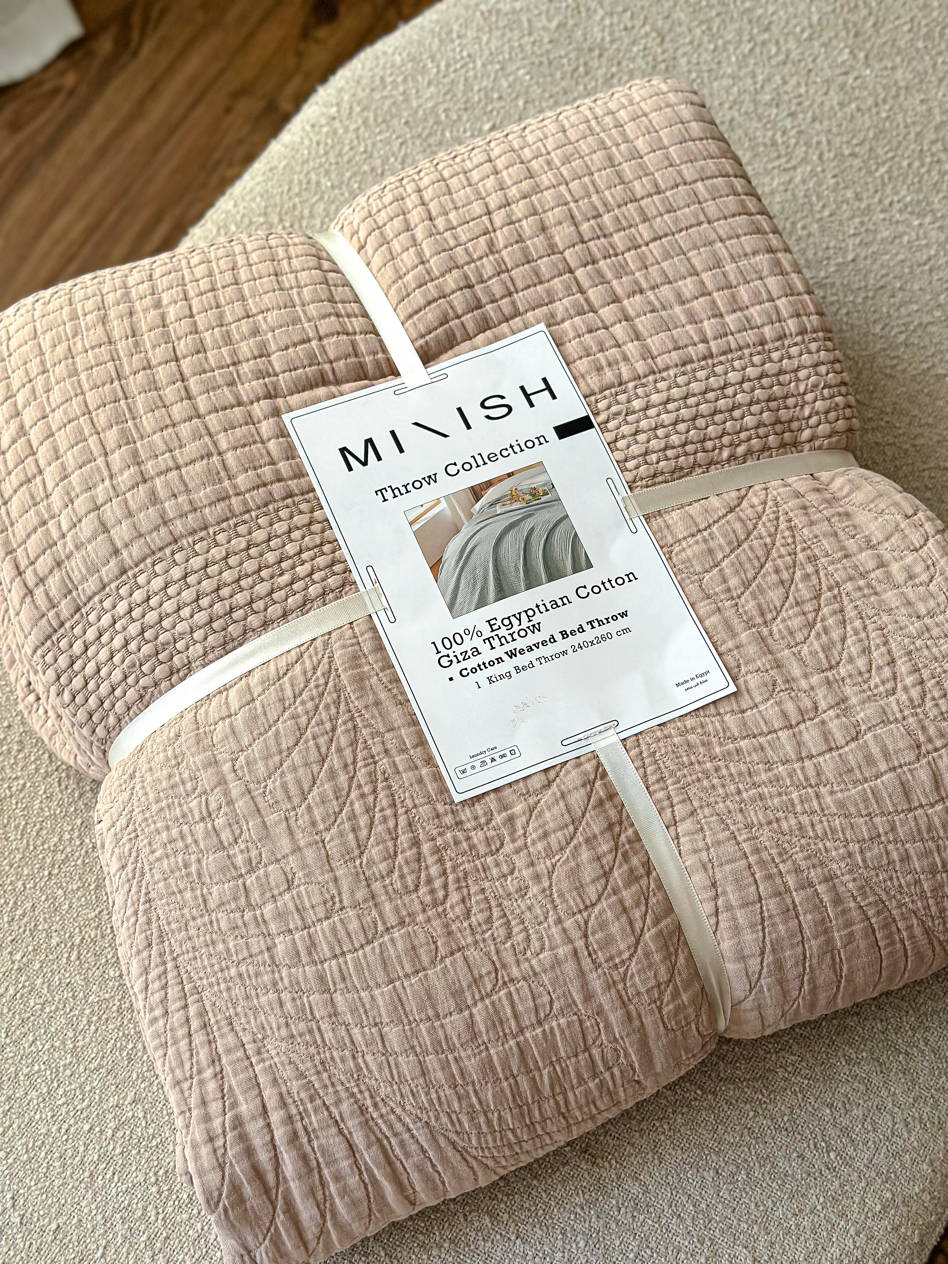 Bed Throw blanket - neutral cafe