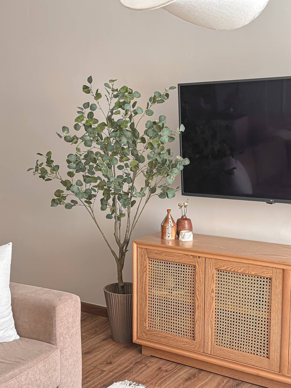 Eucalyptus Baby Roses Faux Tree