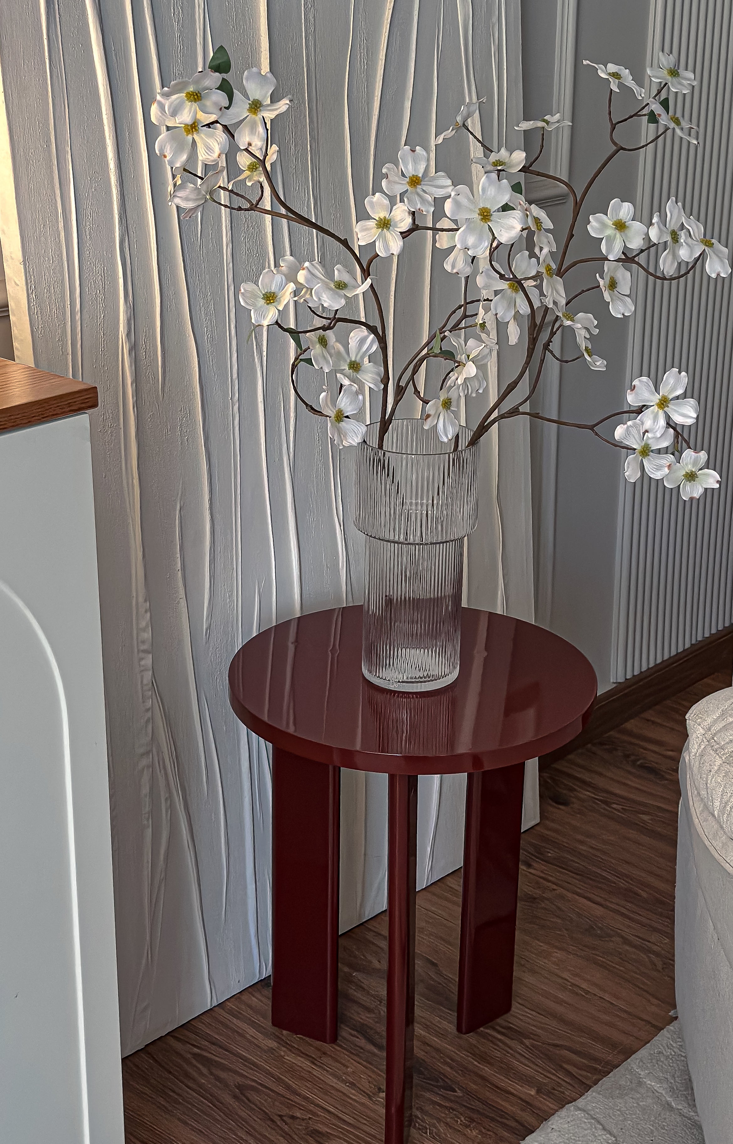 Trio Side Table - burgundy