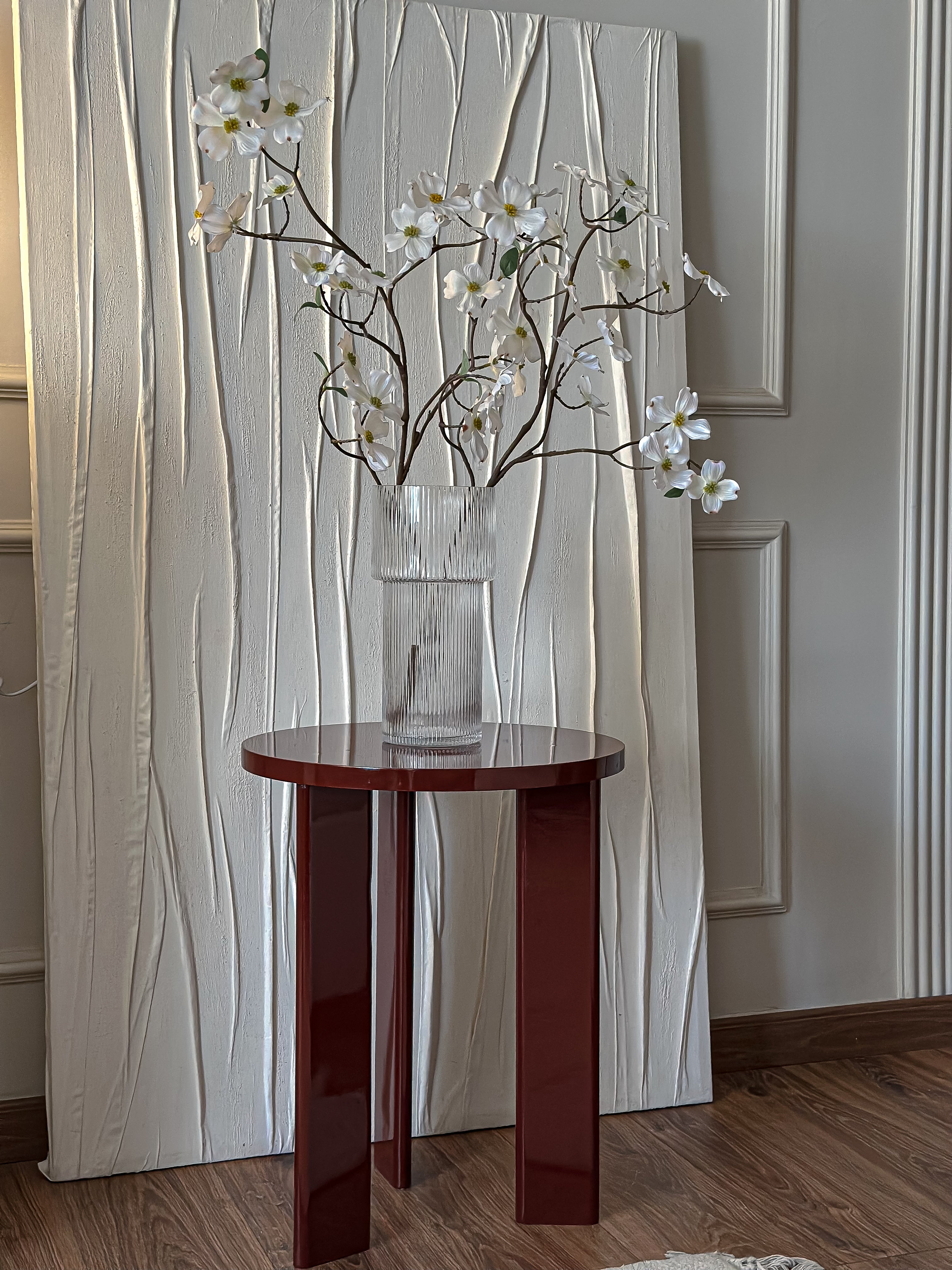 Trio Side Table - burgundy
