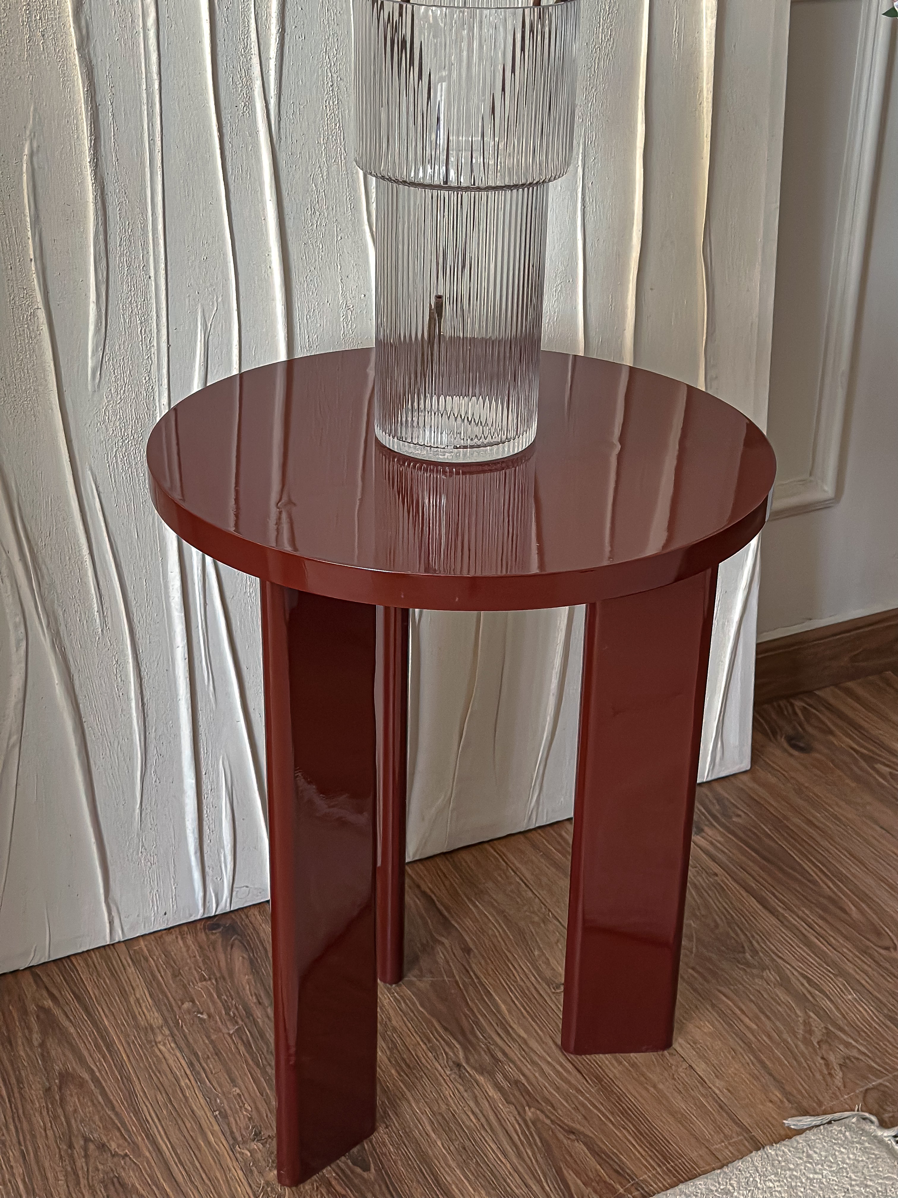 Trio Side Table - burgundy