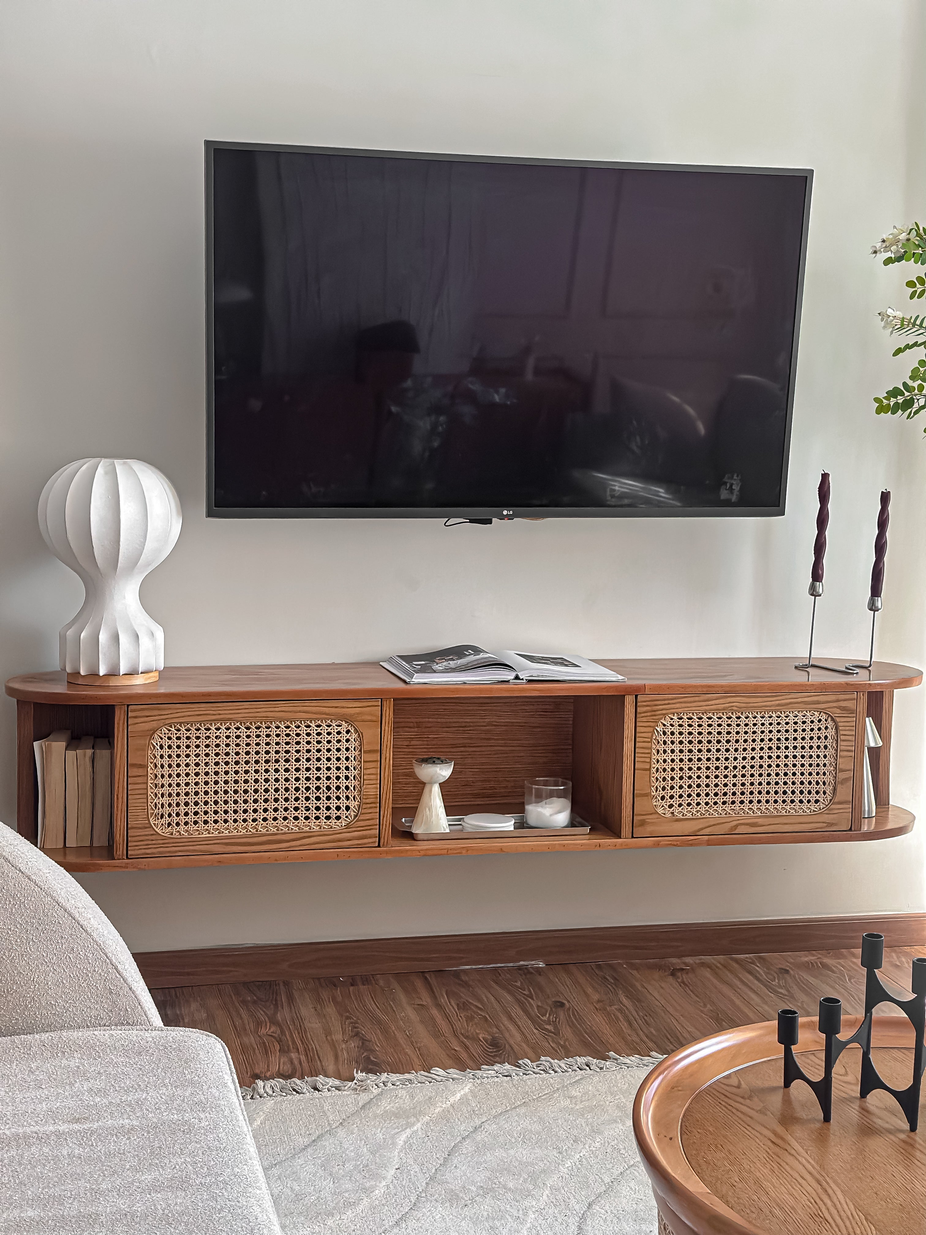 Wood & Cane TV Unit