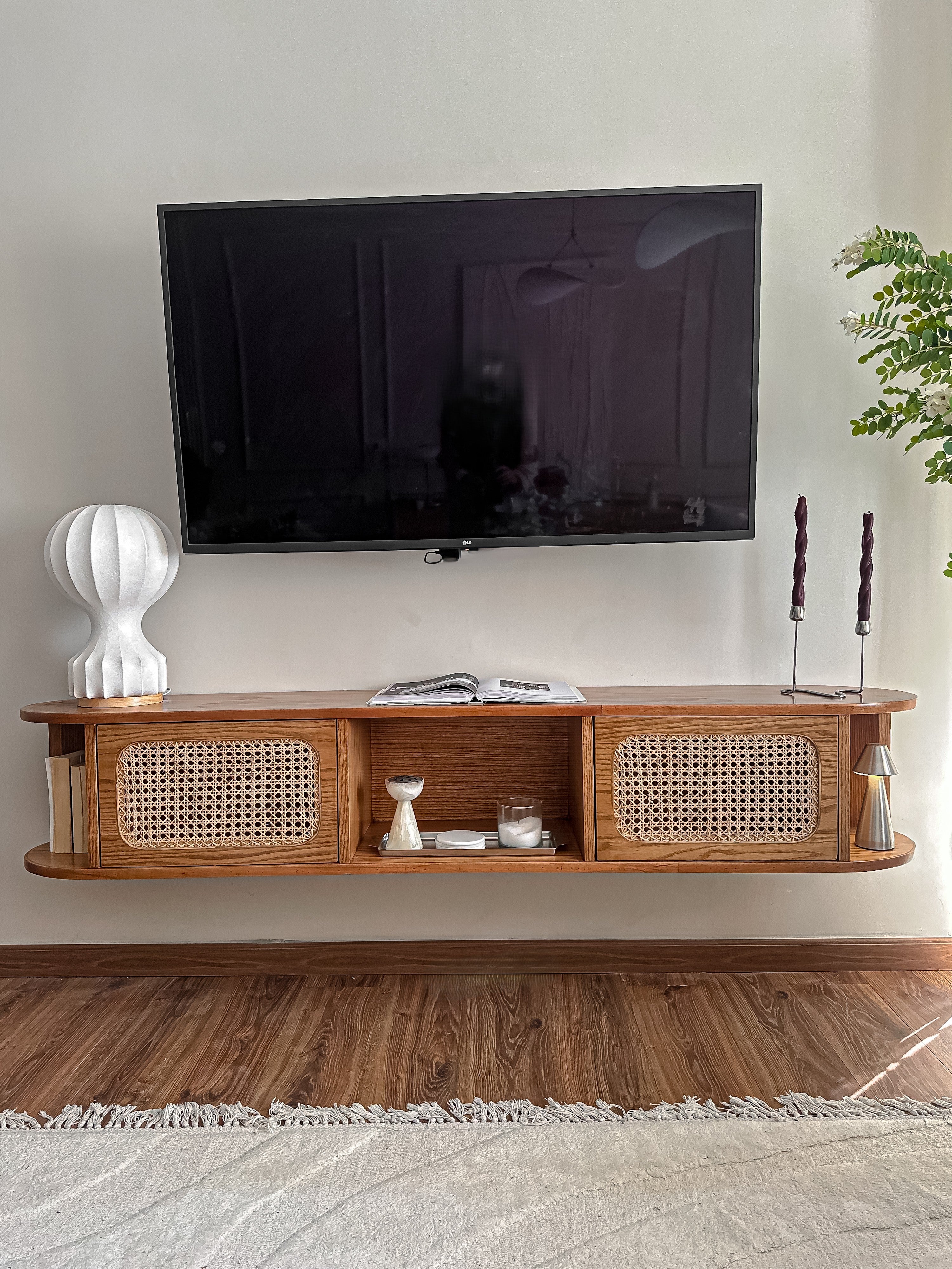 Wood & Cane TV Unit